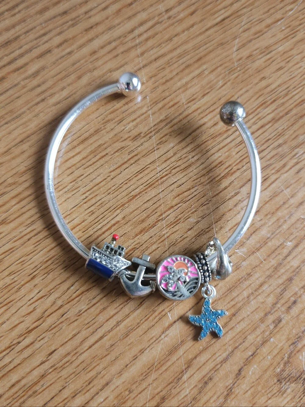 4/$10 Girls Nautical Charm Bangle Bracelet Fashion Jewlery